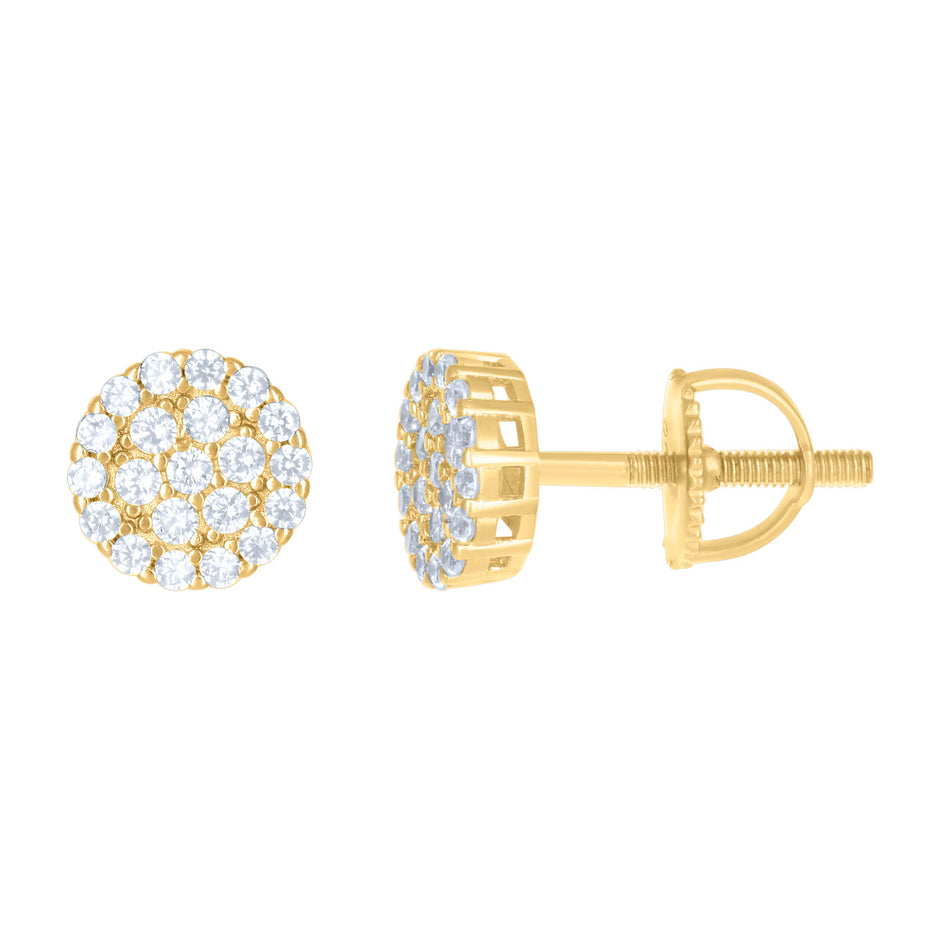 925 Sterling Silver Womens Yellow-tone 0.53ct Moissanite Fashion Stud Earrings