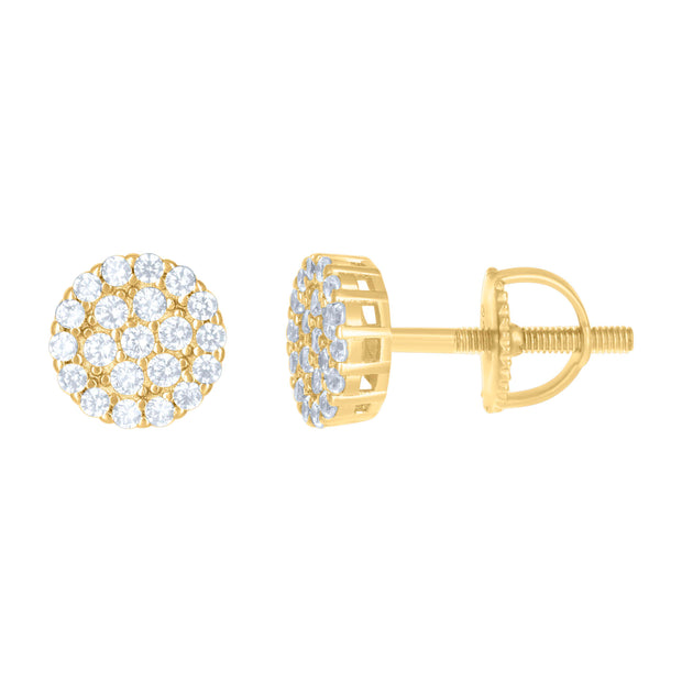 925 Sterling Silver Womens Yellow-tone 0.53ct Moissanite Fashion Stud Earrings