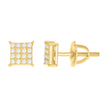 925 Sterling Silver Womens Yellow-tone 1.10ct Moissanite Square Fashion Stud Earrings