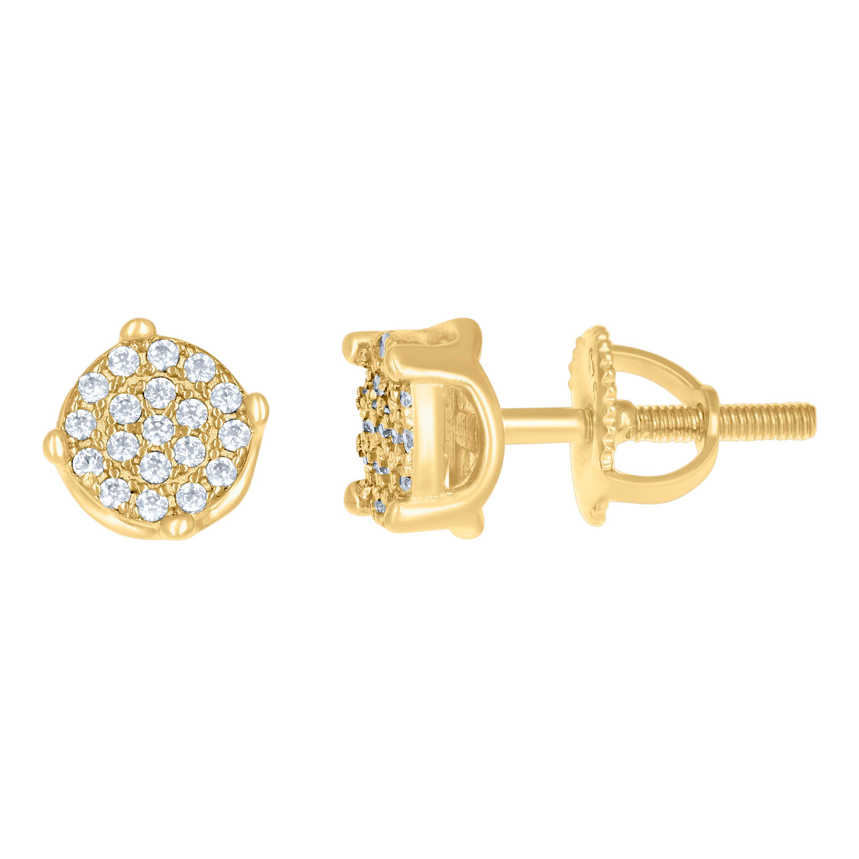 925 Sterling Silver Womens Yellow-tone 0.27ct Moissanite Fashion Stud Earrings