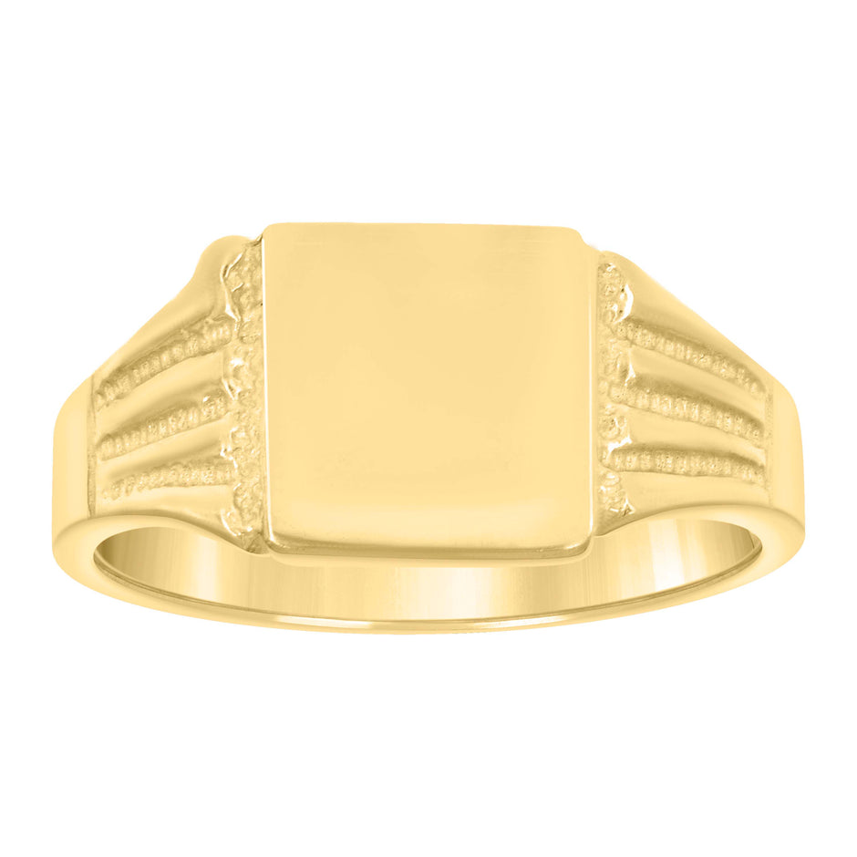 14kt Yellow Gold Baby Square Head Signet Ring 