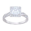 925 Sterling Silver Womens 1.95ct Moissanite Square Head Engagement Ring 9