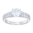 925 Sterling Silver Womens 2.70ct Moissanite Engagement Ring 10