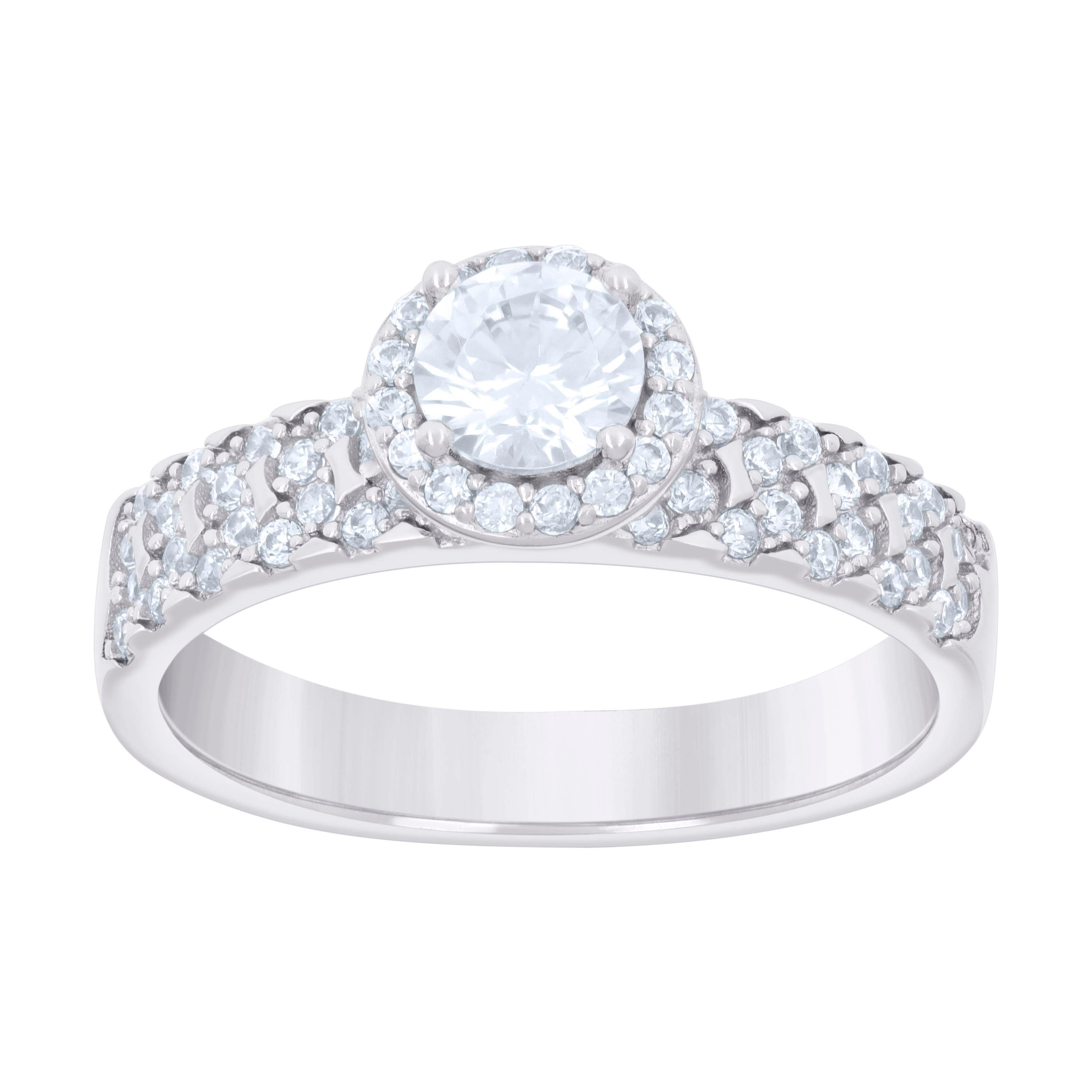 925 Sterling Silver Womens 0.75ct Moissanite Fashion Ring 8 - SLV-132016
