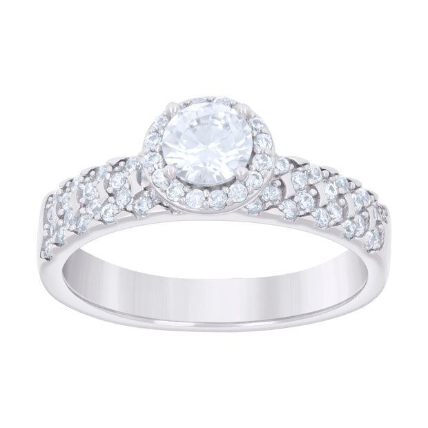 925 Sterling Silver Womens 0.75ct Moissanite Fashion Ring 8 - SLV-132016