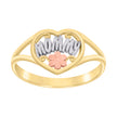 14kt Tri-Color Gold Womens Flower MOMMY Family Ring 