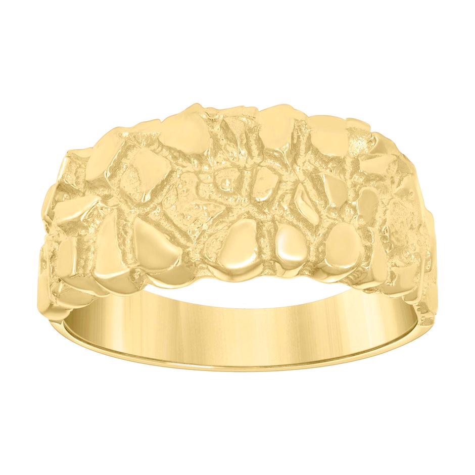 14kt Yellow Gold Mens Nugget Fashion Ring 