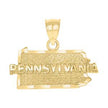 10kt Yellow Gold Mens Pennsylvania State Charm Pendant