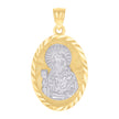 14kt Two-tone Gold Mens St. Barbara Religious Charm Pendant 