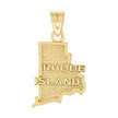 10kt Yellow Gold Mens Rhode Island State Charm Pendant