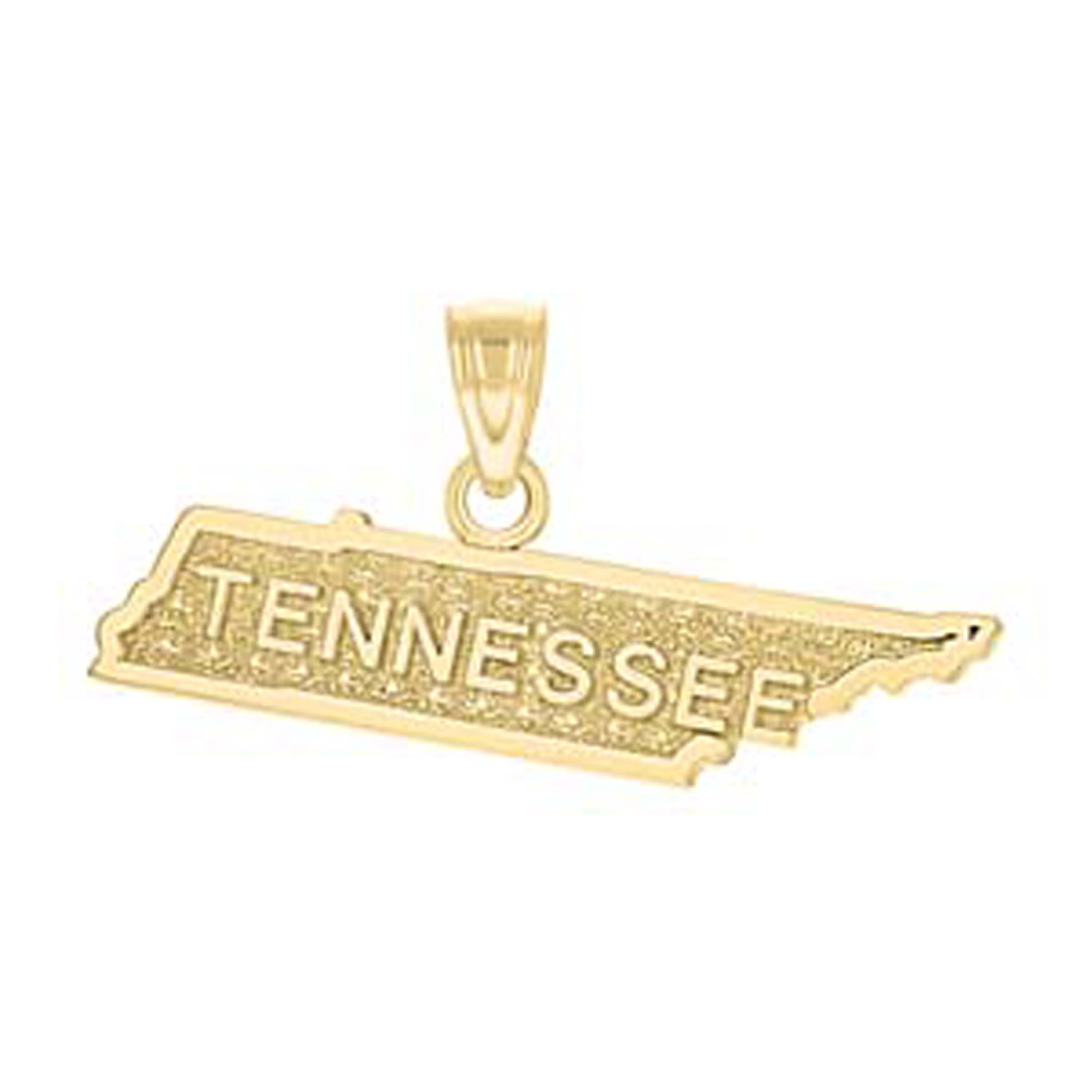 10kt Yellow Gold Mens Tennessee State Charm Pendant