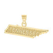 10kt Yellow Gold Mens Tennessee State Charm Pendant