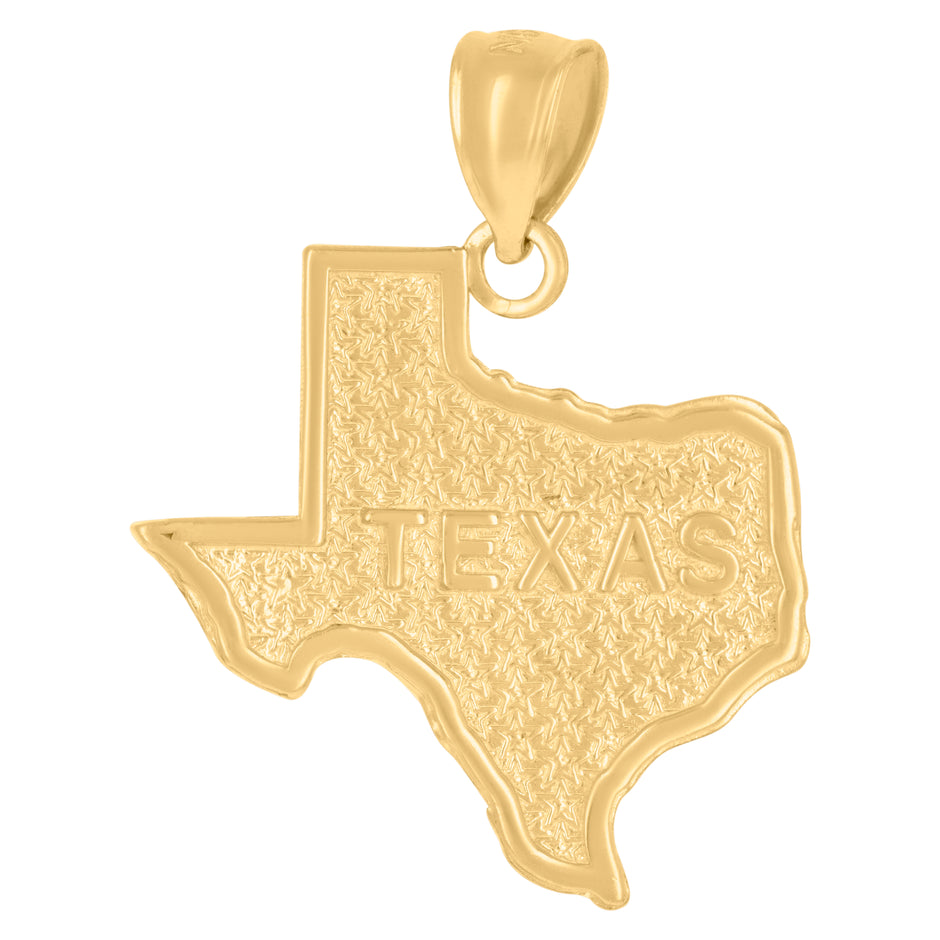 10kt Yellow Gold Unisex Texas Map Charm Pendant