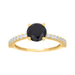 14kt Yellow Gold Womens Black White Cubic-Zirconia Fashion Ring