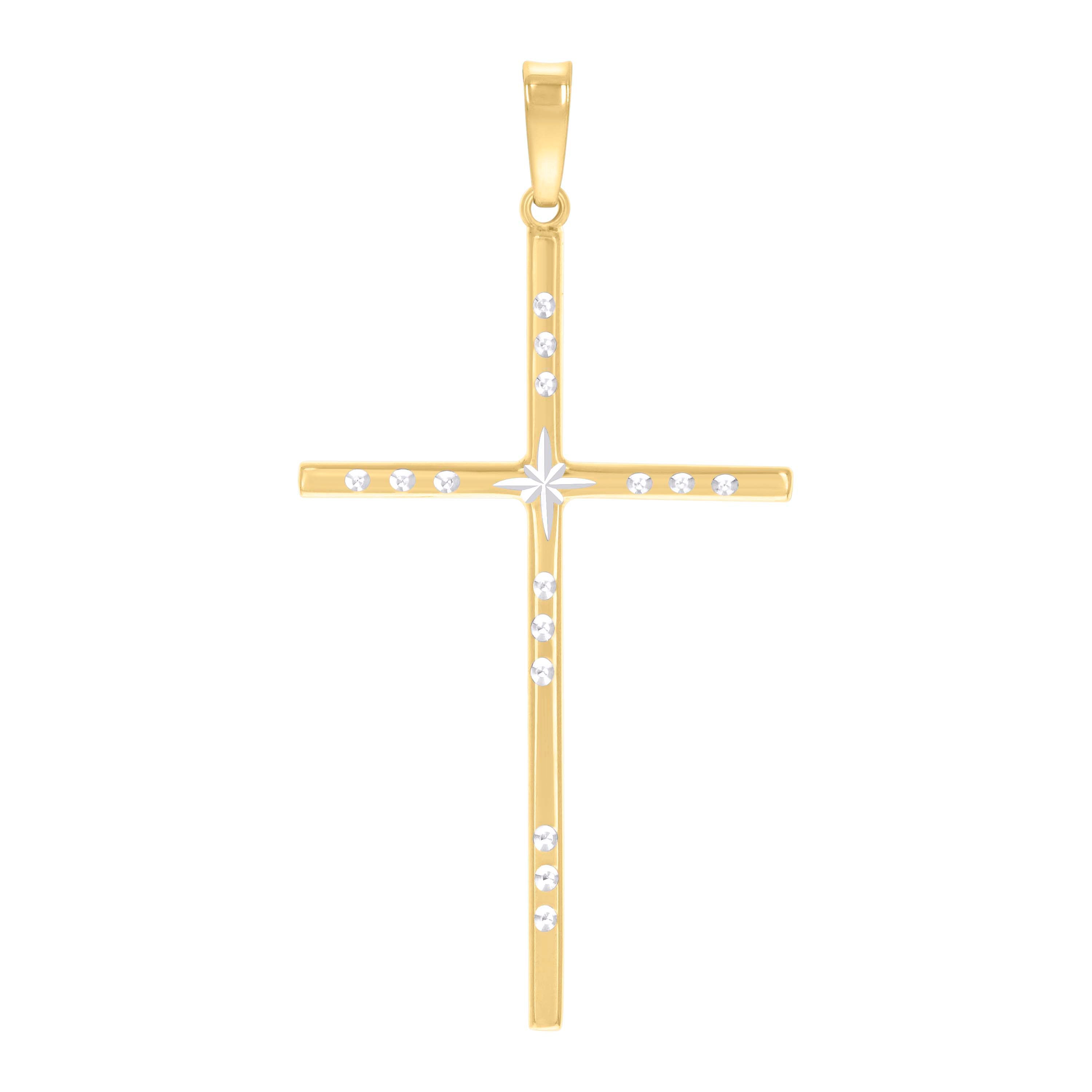 925 Sterling Silver Yellow-tone Womens Cross Religious Pendant