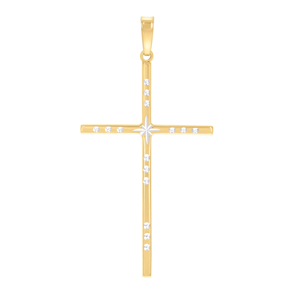 925 Sterling Silver Yellow-tone Womens Cross Religious Pendant