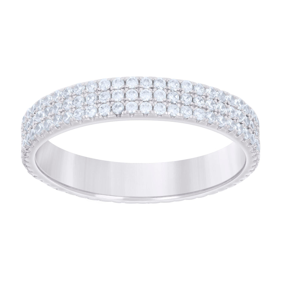 925 Sterling Silver Mens 1.16ct Moissanite Fashion Wedding Band Ring Size 9 - SLV-132199