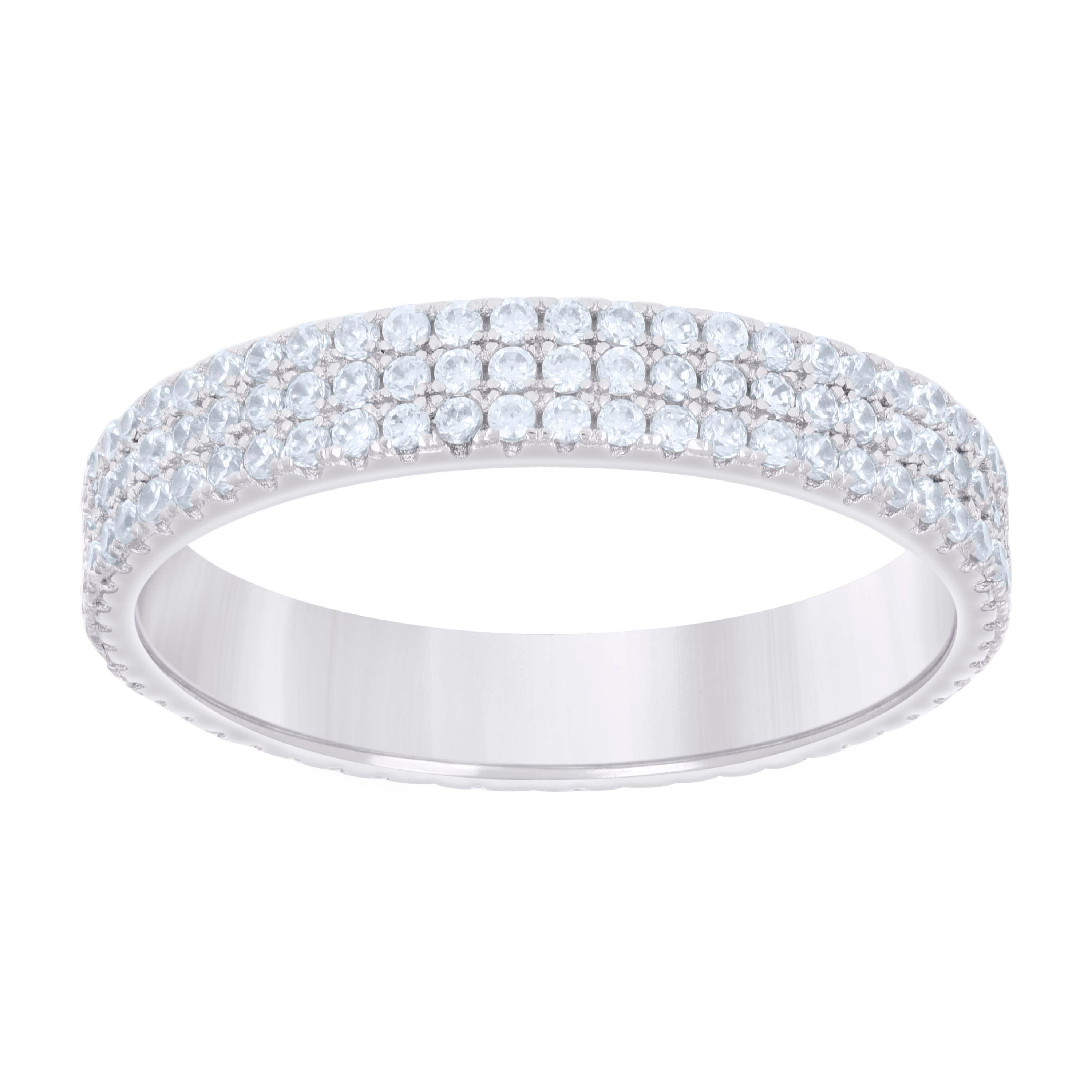 925 Sterling Silver Mens 1.14ct Moissanite Fashion Wedding Band Ring Size 8 - SLV-132198