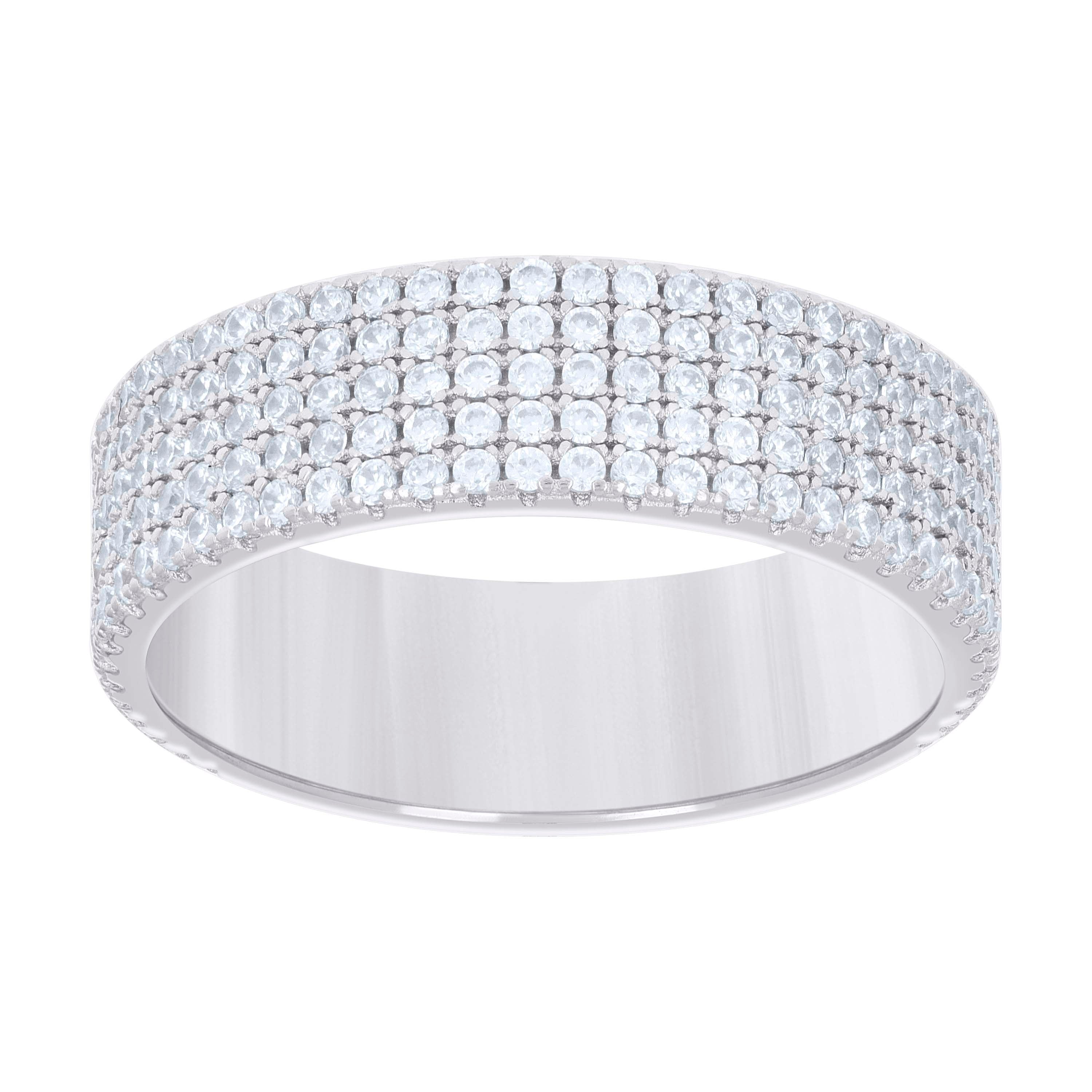 925 Sterling Silver Mens 1.80ct Moissanite Fashion Wedding Band Ring Size 6