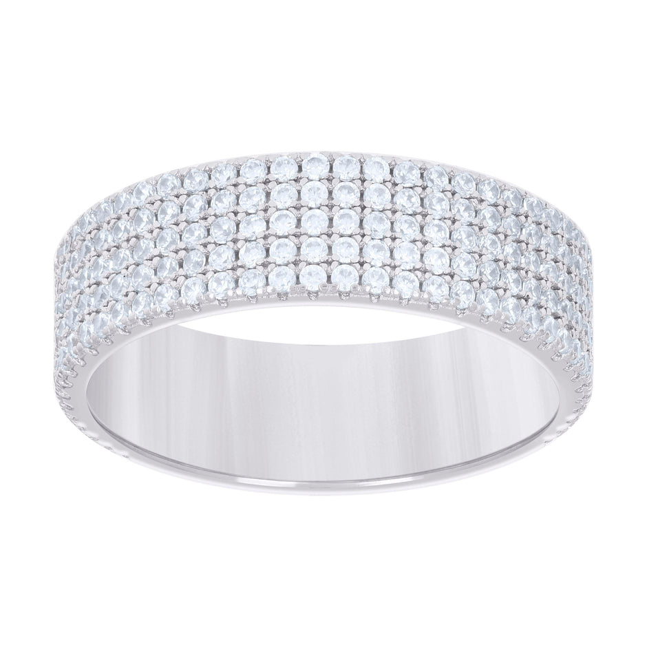 925 Sterling Silver Mens 1.96ct Moissanite Fashion Wedding Band Ring Size 9 - SLV-132211