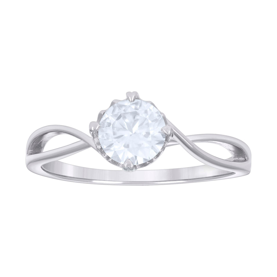 925 Sterling Silver Womens 1.00ct Moissanite Fashion Engagement Ring Size 6 - SLV-132235
