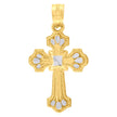 10kt Two-Tone Gold Womens Mens Unisex Cross Religious Charm Pendant