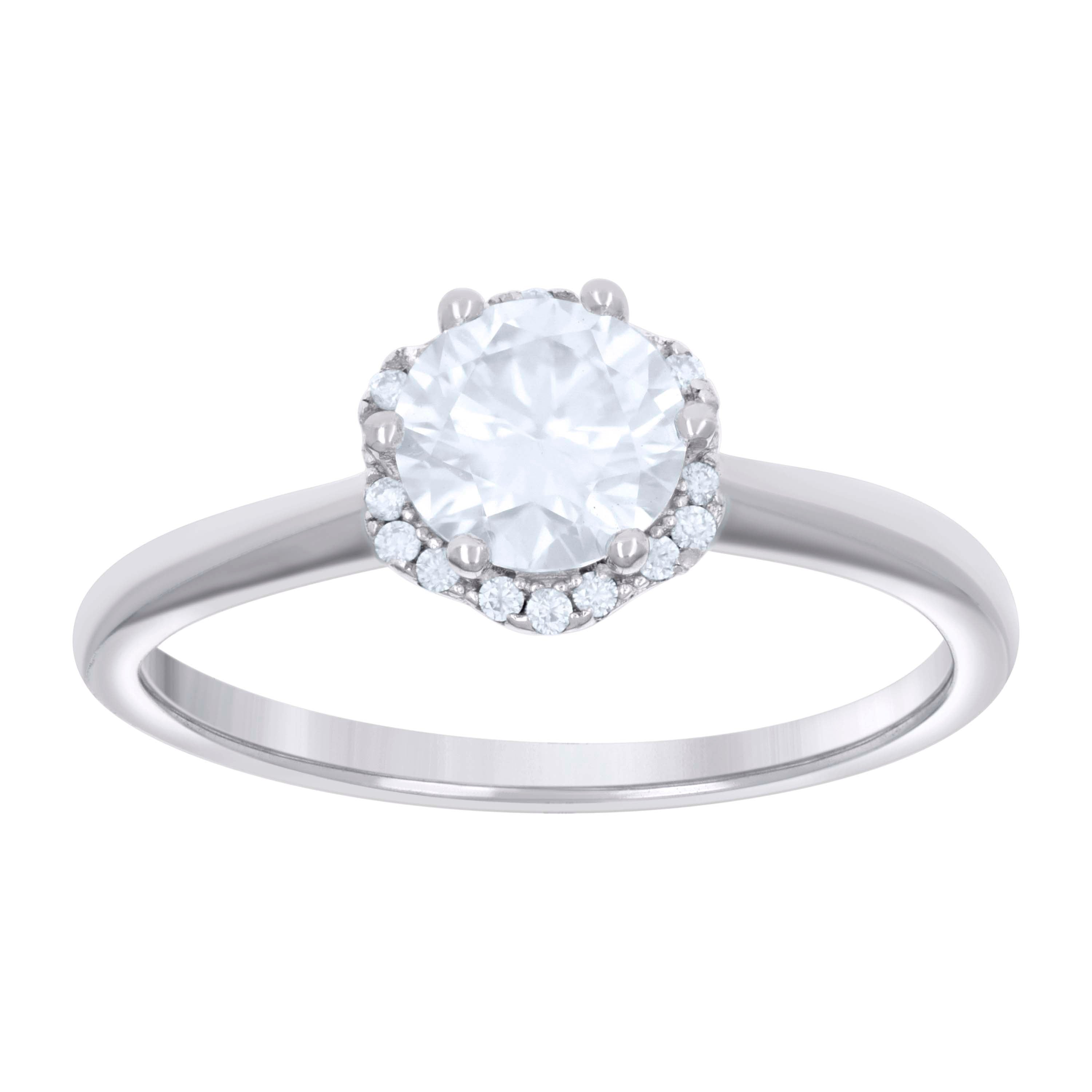 925 Sterling Silver Womens 1.13ct Moissanite Fashion Engagement Ring Size 7 - SLV-132252