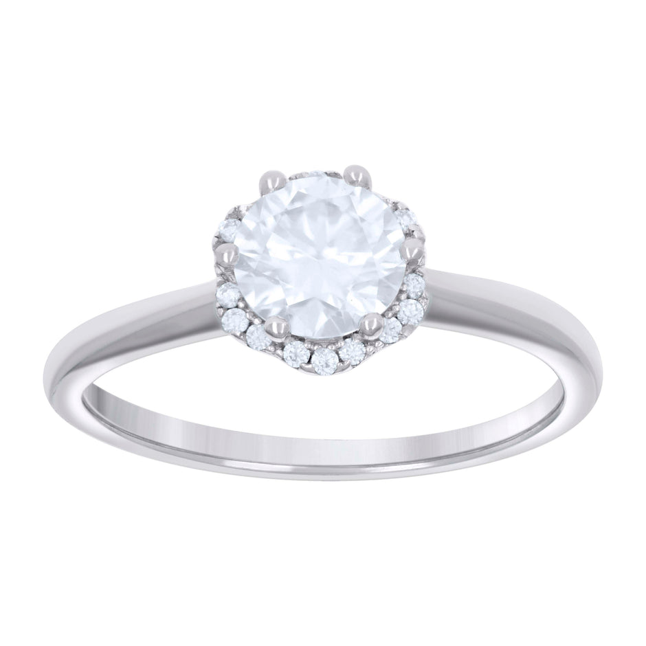 925 Sterling Silver Womens 1.13ct Moissanite Fashion Engagement Ring Size 7 - SLV-132252