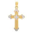 10kt Two-Tone Gold Unisex Cross Religious Charm Pendant