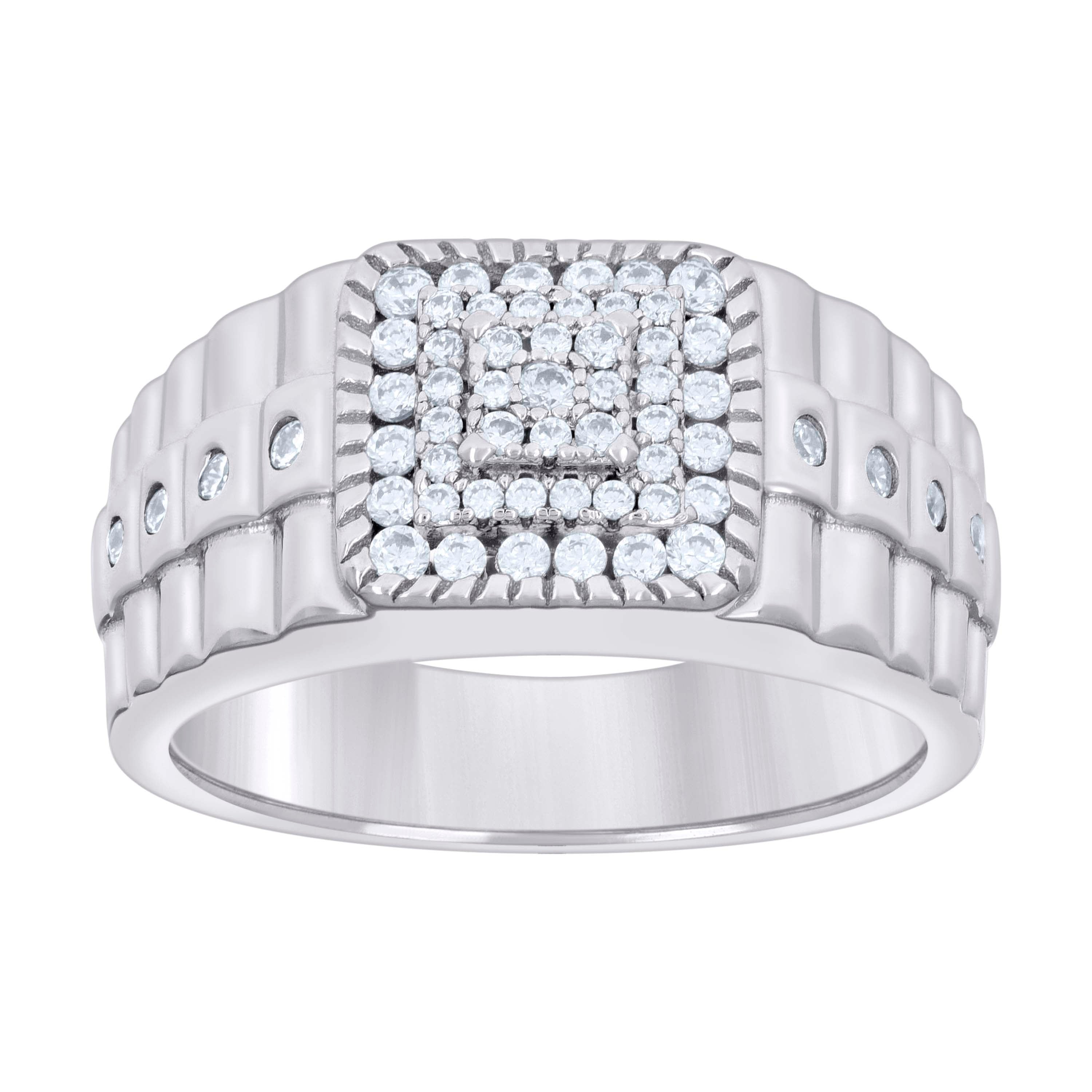 925 Sterling Silver Mens Cubic-Zirconia Fashion Ring Size 11 - SLV-132263