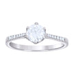 925 Sterling Silver Womens 1.04ct Moissanite Fashion Engagement Ring Size 8 - SLV-132282