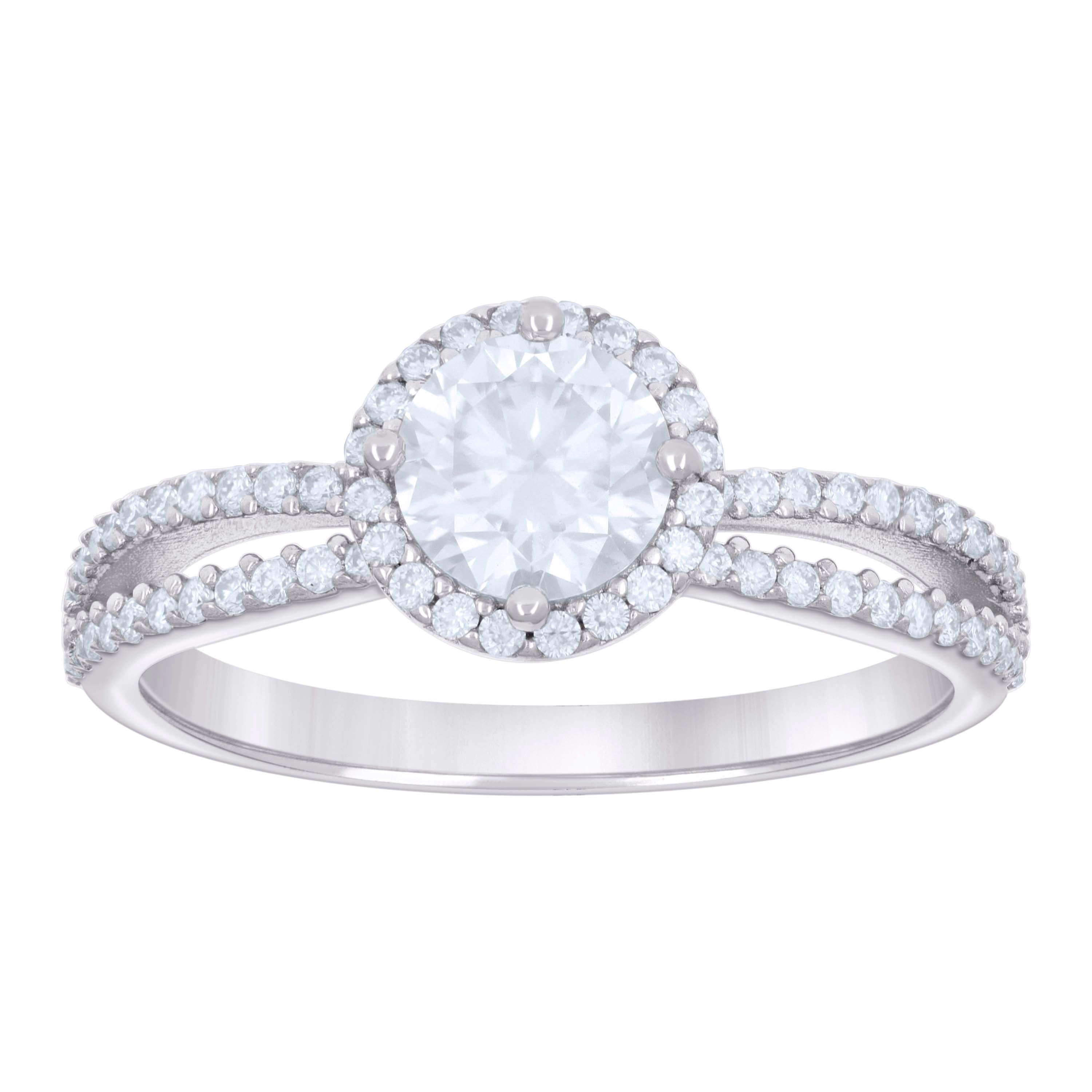 925 Sterling Silver Womens 1.35ct Moissanite Engagement Ring 5