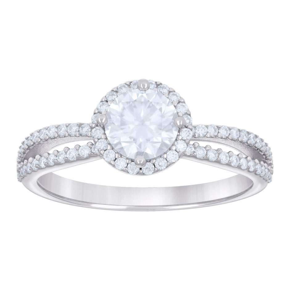 925 Sterling Silver Womens 1.35ct Moissanite Engagement Ring 5