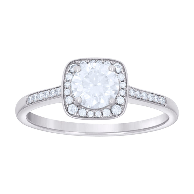 925 Sterling Silver Womens 1.26ct Moissanite Fashion Engagement Ring Size 5