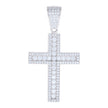 925 Sterling Silver Mens 1.85ct Moissanite Cross Religious Charm Pendant