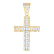 925 Sterling Silver Yellow-tone Mens 1.85ct Moissanite Cross Religious Charm Pendant