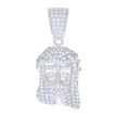 925 Sterling Silver Mens 0.66ct Moissanite Jesus Religious Charm Pendant
