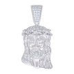 925 Sterling Silver Mens 0.64ct Moissanite Jesus Religious Charm Pendant