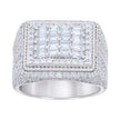 925 Sterling Silver Mens Baguette Round Cubic-Zirconia Fashion Ring Size 10 - SLV-132317