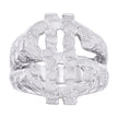 925 Sterling Silver Mens Nugget Dollar Sign Currency Ring Size 10 - SLV-132327