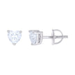 925 Sterling Silver Womens Heart Cubic-Zirconia Heart Stud Earrings