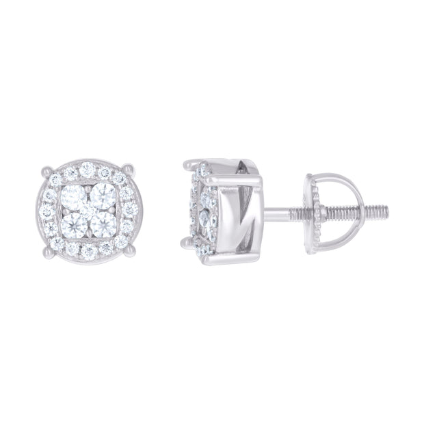 925 Sterling Silver Womens Cubic-Zirconia Fashion Stud Earrings