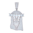 925 Sterling Silver Mens 4.11ct Moissanite Jesus Religious Charm Pendant
