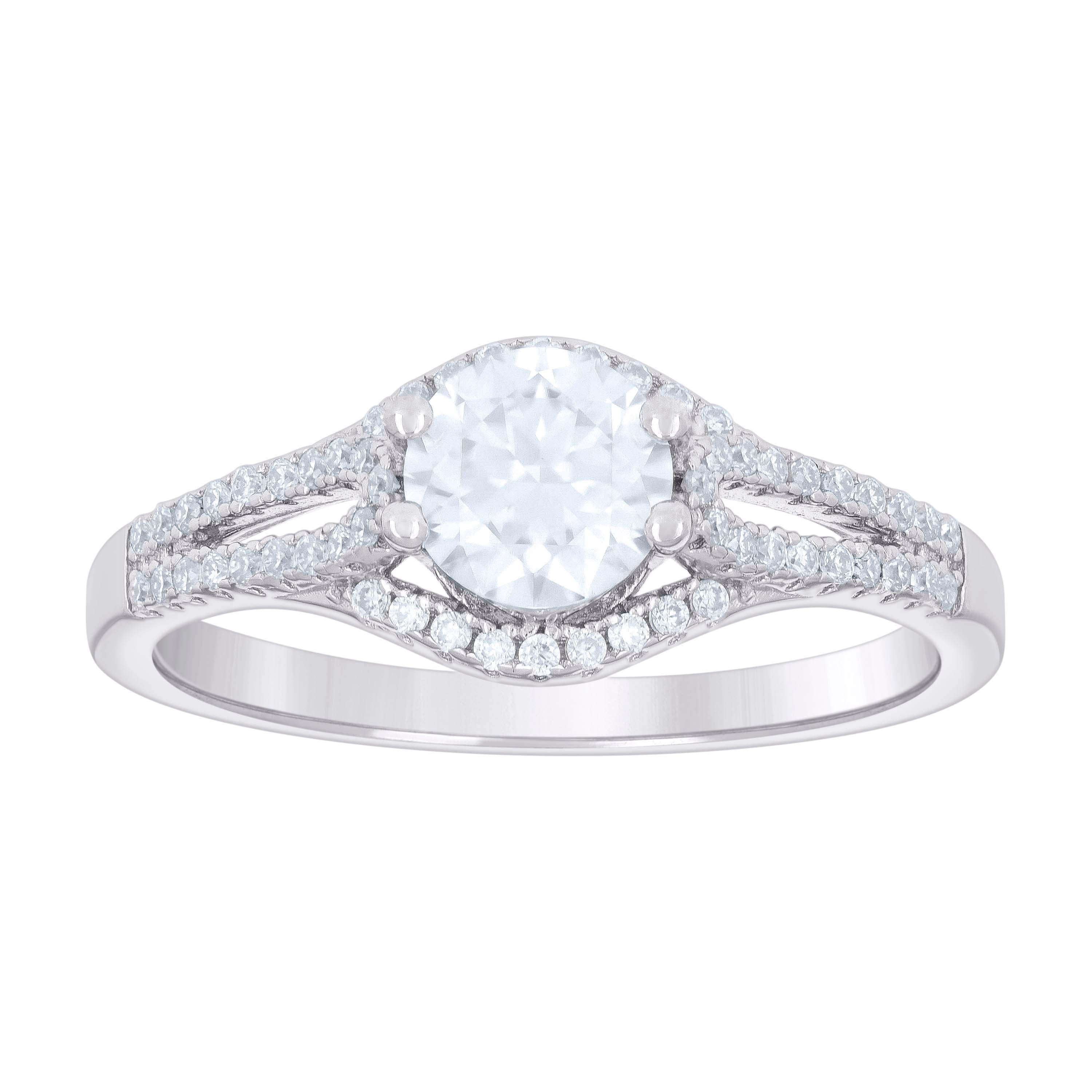925 Sterling Silver Womens Cubic-Zirconia Fashion Engagement Ring Size 8 - SLV-132426