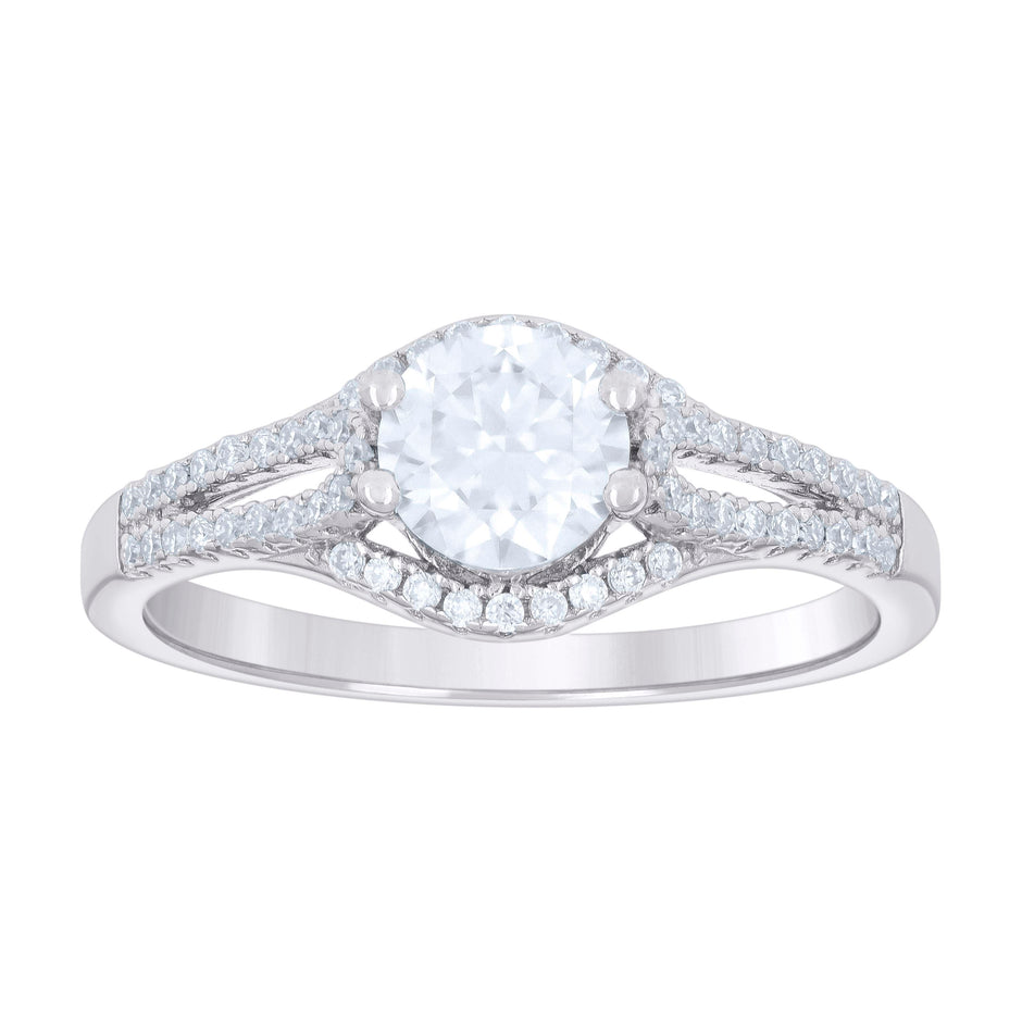 925 Sterling Silver Womens Cubic-Zirconia Fashion Engagement Ring Size 8 - SLV-132426