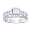 925 Sterling Silver Womens Princess-cut Round Cubic-Zirconia Fashion Engagement Ring Size 7 - SLV-132446
