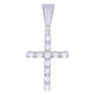 925 Sterling Silver Unisex 2.04ct Moissanite Cross Religious Charm Pendant