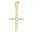 925 Sterling Silver Yellow-tone Unisex 2.04ct Moissanite Cross Religious Charm Pendant