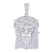 925 Sterling Silver Mens 0.78ct Moissanite Jesus Religious Charm Pendant