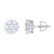 925 Sterling Silver Womens 1.32ct Moissanite Flower Fashion Stud Earrings